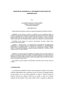 objeción de conciencia al tratamiento psicológico de homosexuales