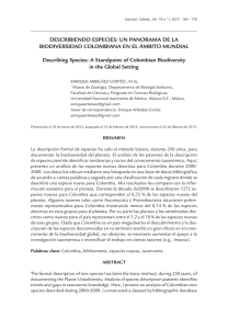 Describing Species: A Standpoint of Colombian Biodiversity in the