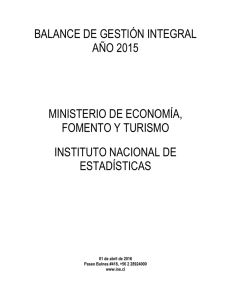 BALANCE DE GESTIÓN INTEGRAL AÑO 2015 MINISTERIO DE
