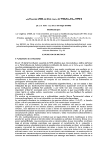 Ley Orgánica 5/1995, de 22 de mayo, del TRIBUNAL DEL JURADO