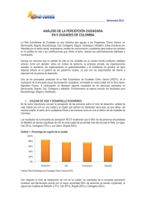 análisis de la percepción ciudadana en 5 ciudades de colombia