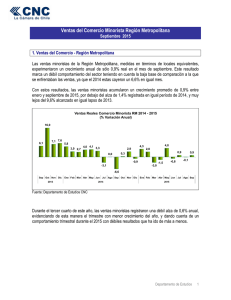 Informe Comercio Región Metropolitana – Septiembre 2015