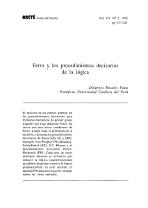 Ferro y los procedimientos decisorios de la lógica