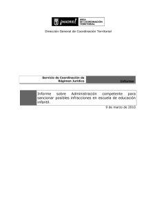 Informe a Chamartín Administración competente para sancionar