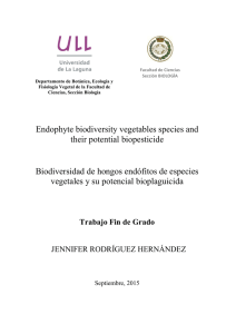 Biodiversidad de hongos endofitos de especies vegetales y su