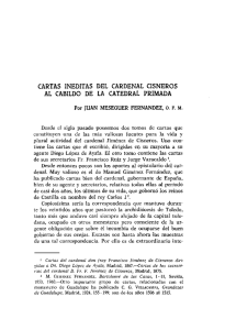 cartas ineditas del cardenal cisneros al cabildo de la catedral primada