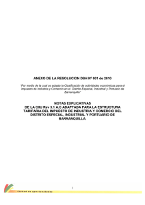 Anexo de Resolución DSH Nº 001 DE 2010 - CIIU