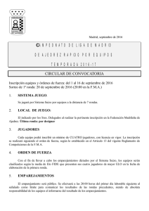 CIRCULAR DE CONVOCATORIA - Federación Madrileña de Ajedrez