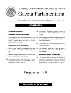 Propuestas - Gaceta Parlamentaria, Cámara de Diputados