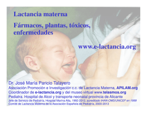 Lactancia materna Fármacos, plantas, tóxicos, enfermedades www