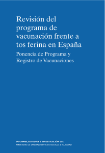 Revisión del programa de vacunación frente a tos ferina en España