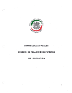 informe de actividades comisión de relaciones exteriores lxii