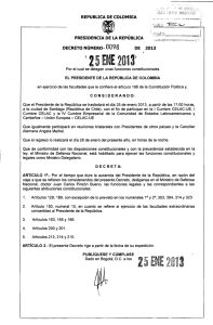 decreto 98 del 25 de enero de 2013