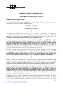 CONSEJO CONSULTIVO DE ANDALUCÍA DICTAMEN Num:4/2015