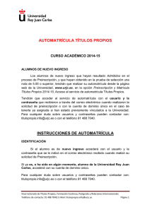 Instrucciones de Automatricula Titulos Propios 2014-15