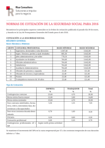 NORMAS DE COTIZACIÓN DE LA SEGURIDAD SOCIAL PARA 2016