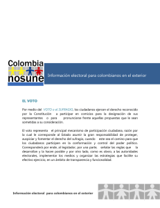 Información electoral para colombianos en el exterior