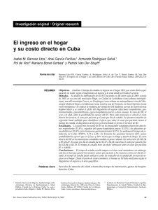 El ingreso en el hogar y su costo directo en Cuba
