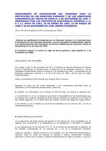 Convenio Europeo para la Protección de los Derechos Humanos y