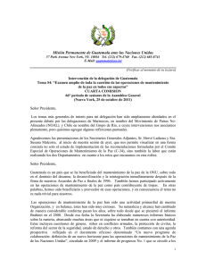 Intervencion - Guatemala en las Naciones Unidas