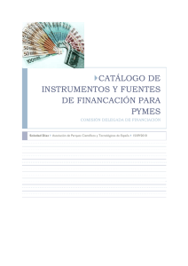 Catálogo de Instrumentos y Fuentes de Financiación para Pymes.