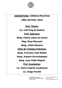 Ciencia Política - Prof. Puig - Facultad de Ciencias Jurídicas y
