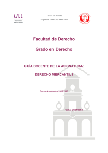Guía docente Derecho Mercantil I