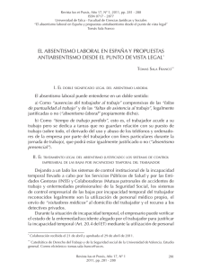 el absentismo laboral en españa y propuestas antiabsentismo