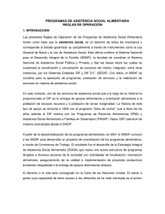 PROGRAMAS DE ASISTENCIA SOCIAL ALIMENTARIA REGLAS