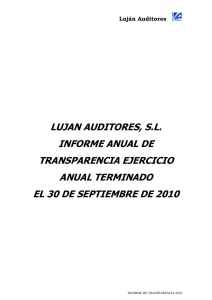 LUJAN AUDITORES, S.L. INFORME ANUAL DE TRANSPARENCIA