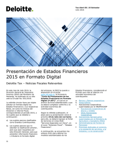 Presentación de Estados Financieros 2015 en Formato