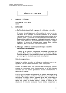 CÁNCER DE PROSTATA I. NOMBRE Y CÓDIGO