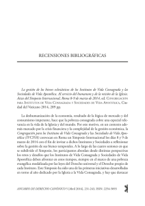 recensiones bibliográficas - Universidad Católica de Valencia