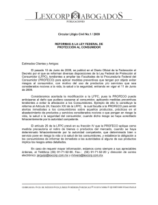 Circular Litigio Civil No.1 / 2009 REFORMAS A LA LEY FEDERAL