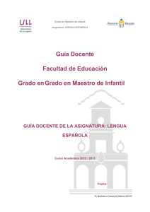 Guía docente de Lengua Española. Infantil.2012-2013