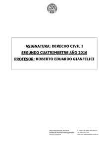 Derecho Civil I - Prof. Gianfelici - Facultad de Ciencias Jurídicas y