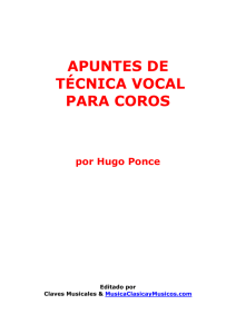APUNTES DE TÉCNICA VOCAL PARA COROS por Hugo Ponce
