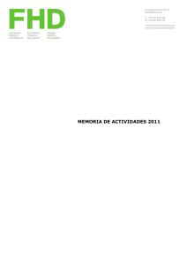 MEMORIA DE ACTIVIDADES 2011