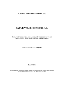 SACYR VALLEHERMOSO, S.A.