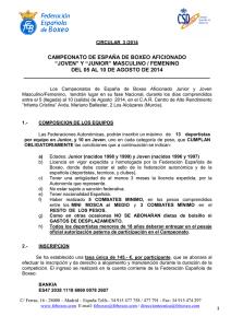 circular de inscripción - Federación española de Boxeo