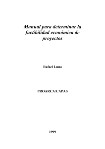 Manual para determinar la factibilidad econ&oacute;mica de