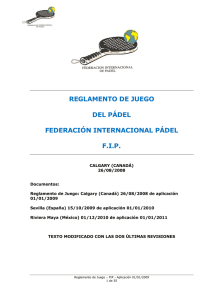 Reglamento de Juego del Padel