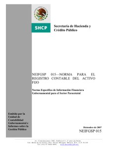 NEIFGSP 015 Norma para el Registro contable del activo fijo
