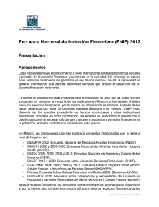 Encuesta Nacional de Inclusión Financiera (ENIF) 2012