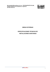 obras externas especificaciones tecnicas de