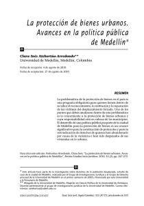 La protección de bienes urbanos. Avances en la política pública de