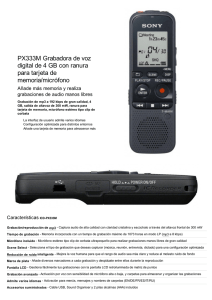 PX333M Grabadora de voz digital de 4 GB con ranura para tarjeta