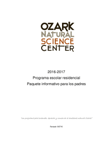 2016-2017 Programa escolar residencial Paquete informativo para