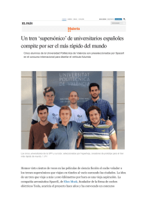 Un tren `supersónico` de universitarios españoles compite por ser el