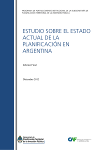 Estudio sobre el Estado Actual de la Planificación en Argentina